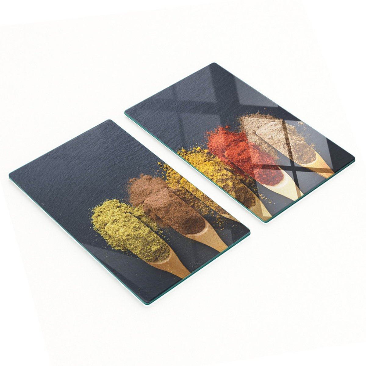 Decoratieve glazen serveerplanken voor snacks en kruiden, 2x30x52 cm