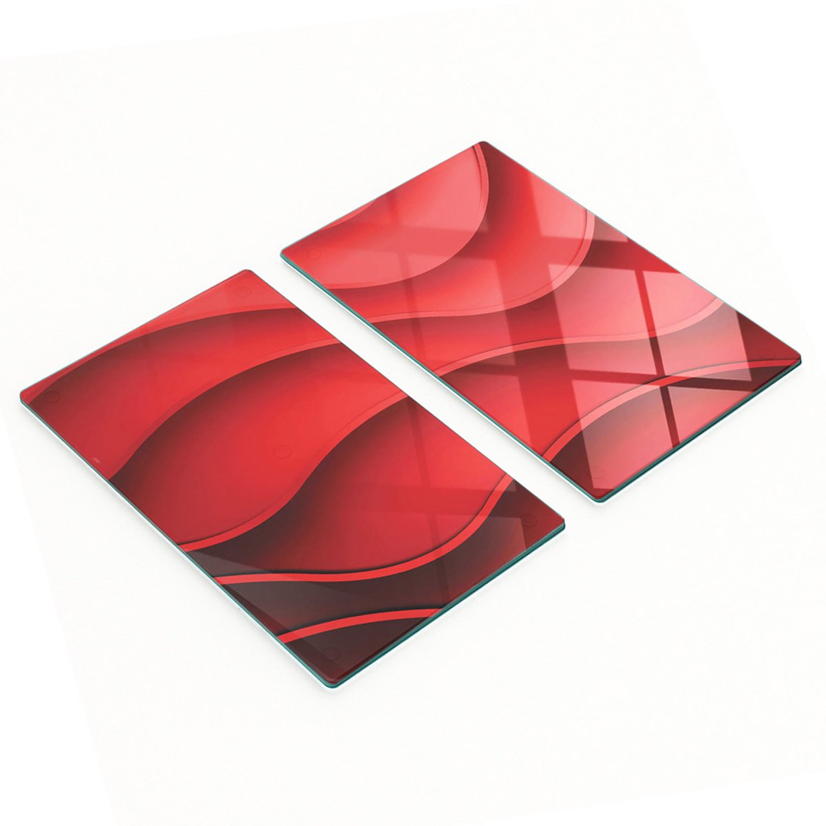 Glazen serveerplanken met abstract 3D-patroon, 2x30x52 cm