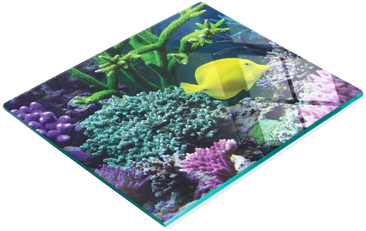 Multifunctionele decoratieve glazen snijplank voor de keuken, gele vis, 60x52 cm