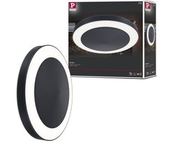 Paulmann LED-plafondlamp Circula schemersensor Schemergestuurde bewegingsmelder (IR) zeewater bestendig IP44 rond 320 mm 3000K 14W 880lm 230V Antraciet Kunststof