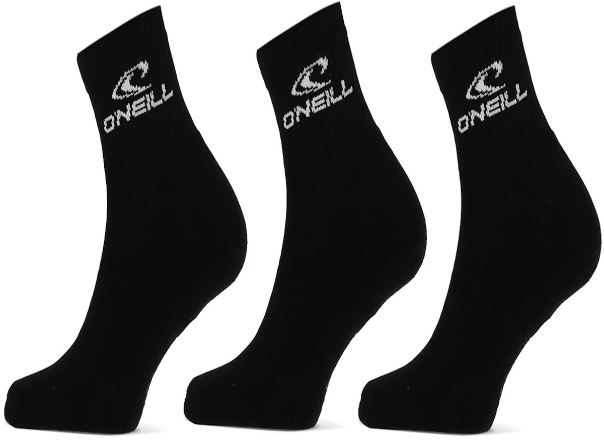 O’Neill Sportsokken Unisex Quarter Enkelsokken 3-Pack Zwart
