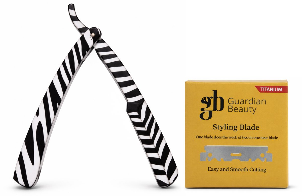Guardian Beauty Scheermes - Roestvrij Staal - Shavette - Met 50 stuks GB Titanium Halve Mesjes