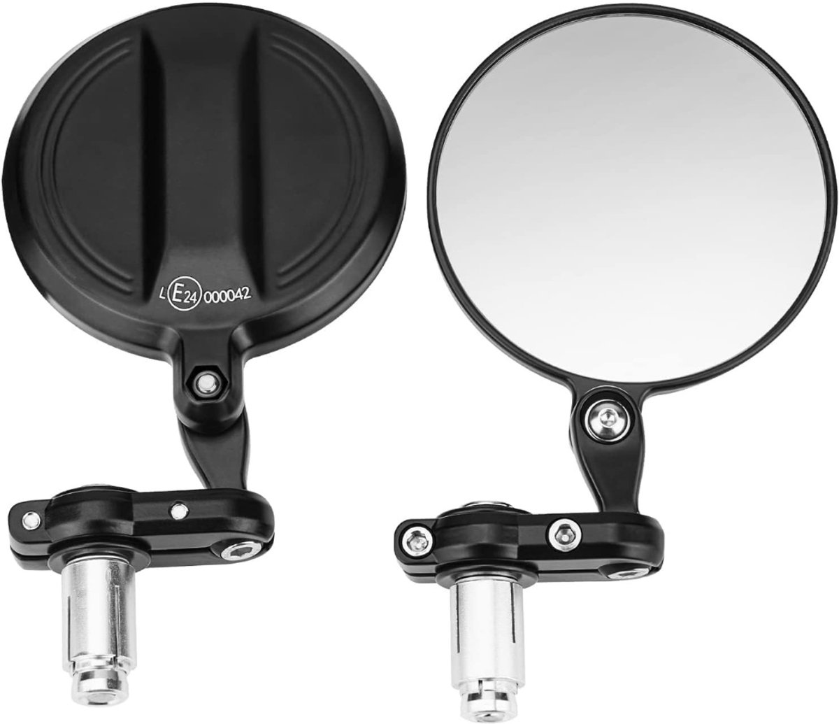 SAVI® Bar End Spiegels - Fietsspiegel - Motor Spiegels- Zwart- 24cm x 7cm x 19 cm