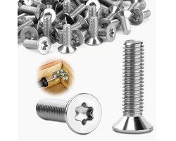 M5 x 12mm Verzinkte Schroeven - 30 Stuks - Torx RVS 304 - Zeskantschroef voor Hout - Meubels - Metaalbewerking