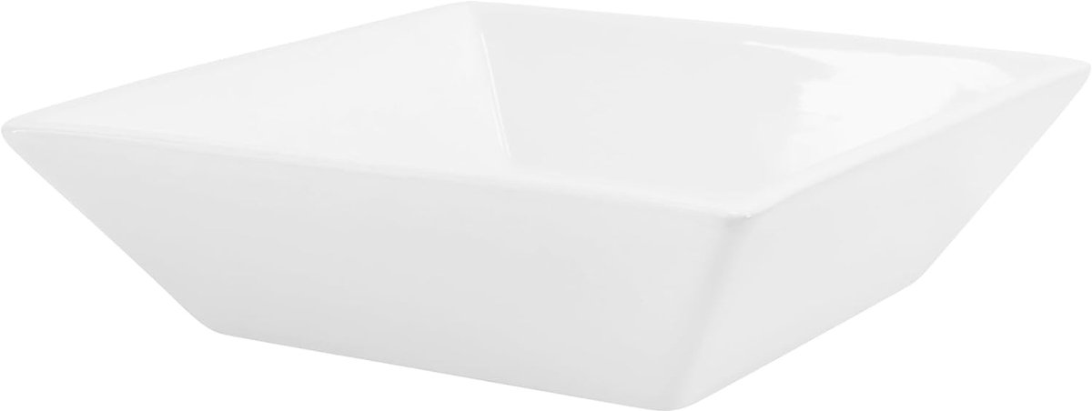 Keramische wastafel - Opzetwastafel modern - Badkamer inrichten - Eenvoudig onderhoud - 41 x 41 x 12 cm - Wit