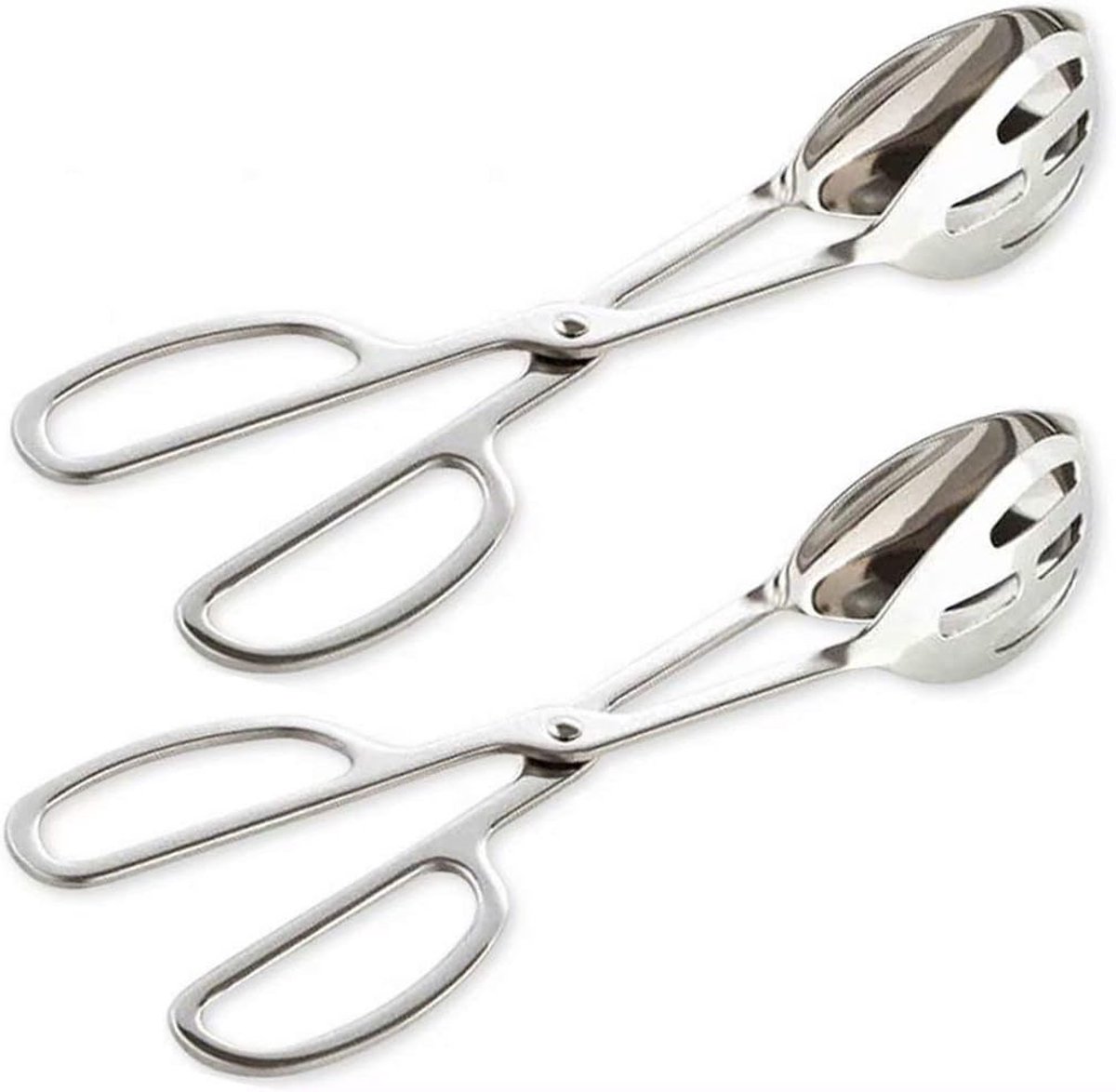 Oneay Set van 2 – Roestvrijstalen voedseltangen – Ideaal voor koken, buffetten, feesten en catering – Extra dikke uitvoering – Veelzijdige keukentangen