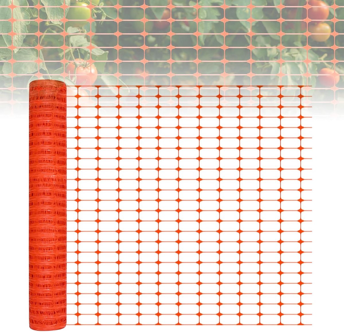 Afsluithek Beschermnet - Mobiele Omheining Begrenzingshek - Dieren Verblijf - Flexibel Kunststof Materiaal - 1x50 Meter Rol - Oranje