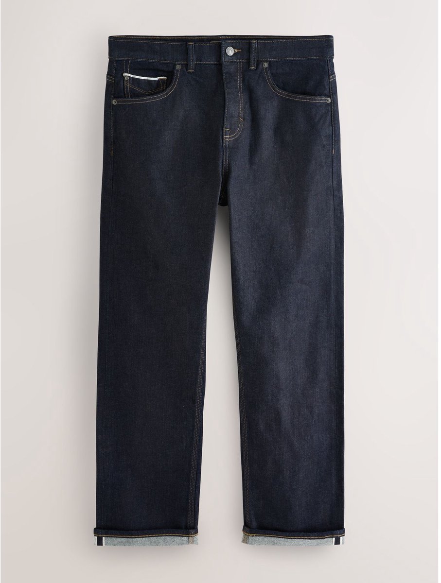 Next - Heren - Straight fit - Signature Japanse zelfkant denim jeans - Blauw