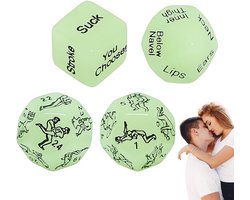Oneay Seksspel voor volwassen stellen, 4-delige set, nachtthema, dobbelstenen met een diameter van 18-25 mm, sexy liefdespelletjes.