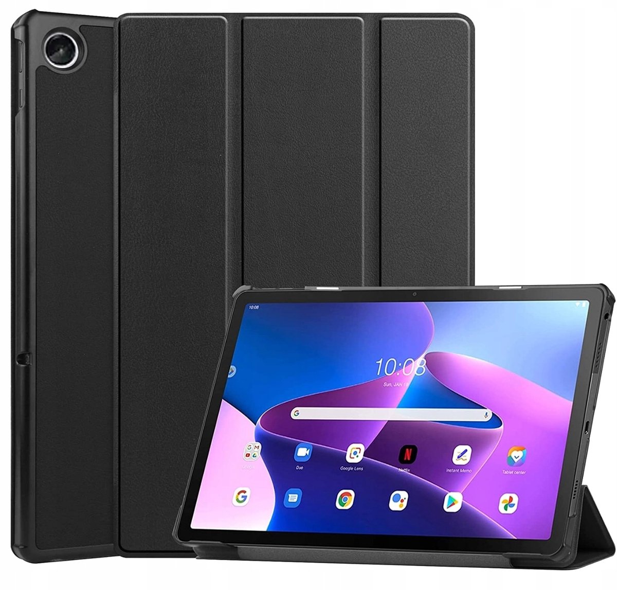 EtuiTab - Lenovo Tab M10 10.1 Cover - Zwart - Eco-leder - Magneetsluiting