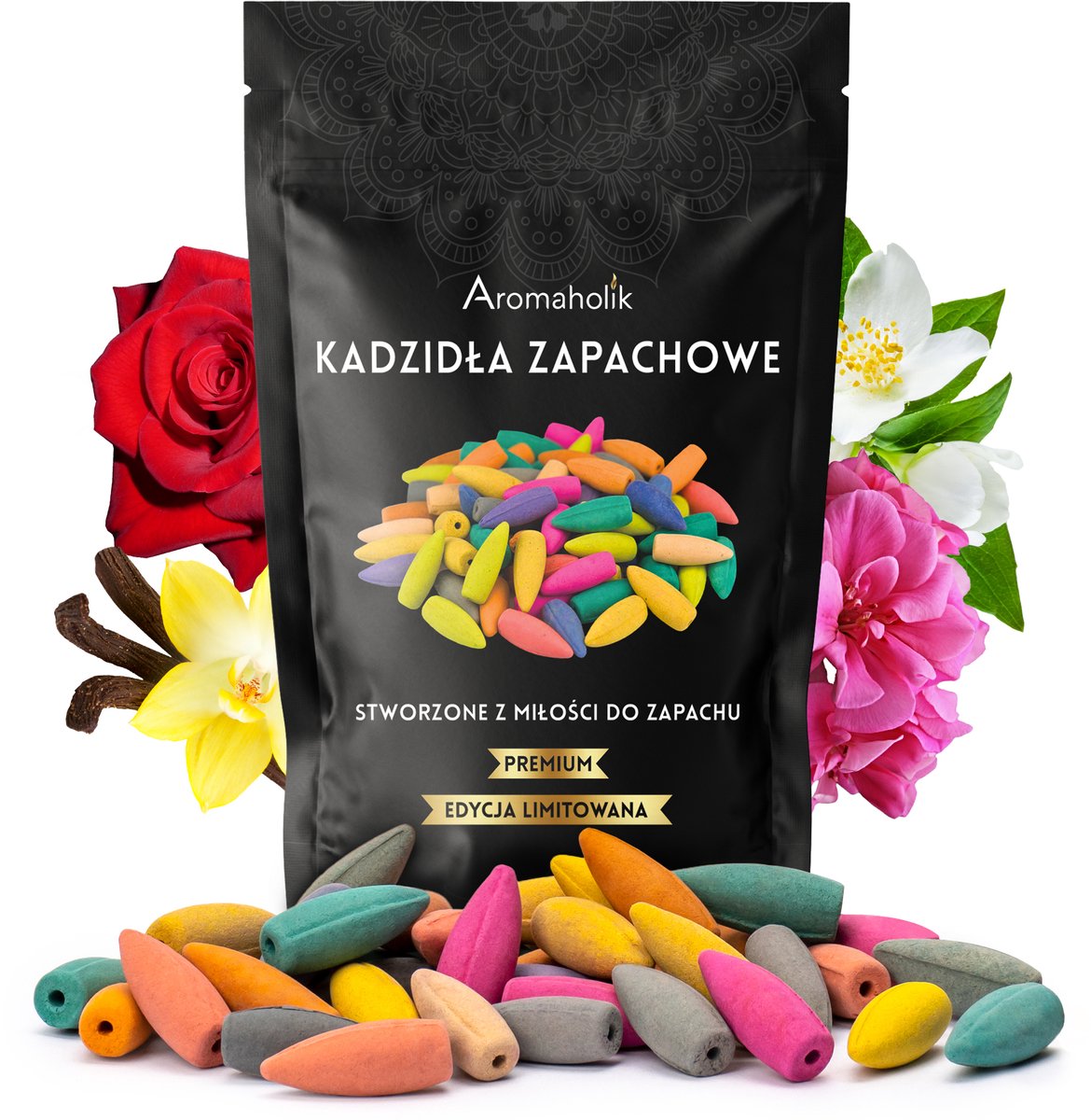 Aromaholik - Geurstokjes BackFlow - 12 Geuren Mix - Relaxeigenschappen - Olibanum en Mirra