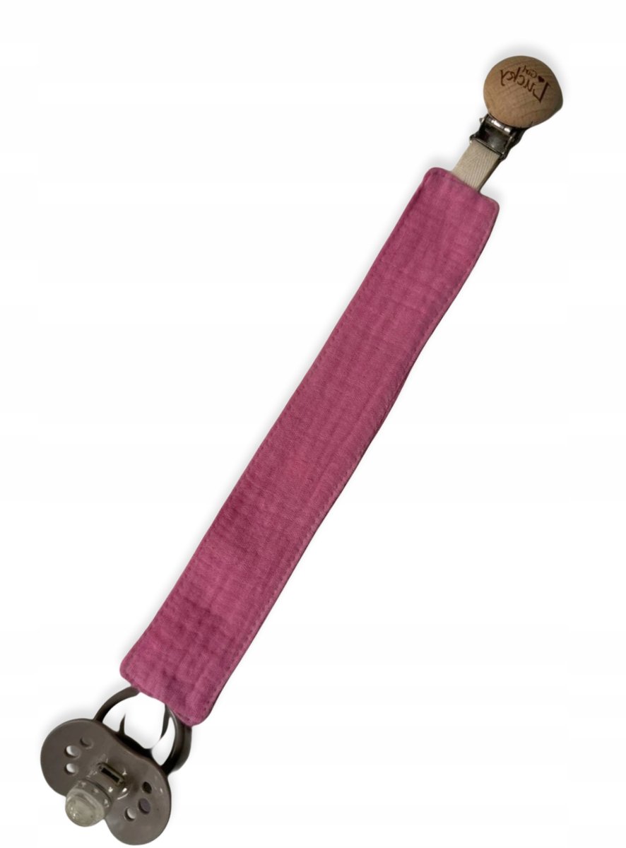 Dartomik Baby - Muslin Fopspeenhouder - Roze - Met Klip