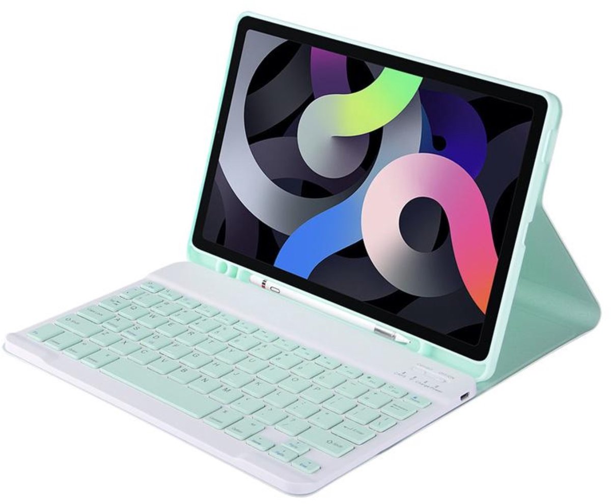 EtuiTab Samsung Galaxy Tab S6 Lite - Draadloze Bluetooth Toetsenbord - Eco Leren Hoes - Groene Kleur