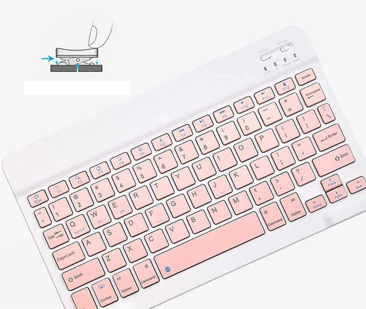 EtuiTab - Draadloos Bluetooth Toetsenbord - Geschikt voor Samsung, Apple, Lenovo, Xiaomi, Huawei — cadeau in Gadgets - foto 3