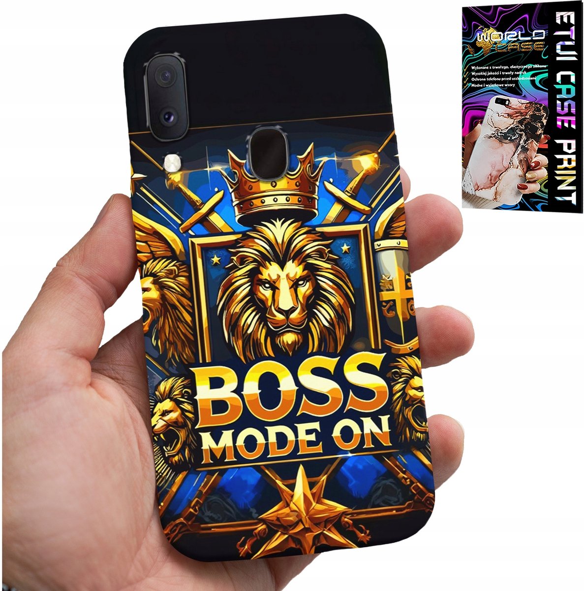 Hoesje voor Samsung Galaxy A40 - Boss Lion met kroon op de wijzerplaat + folie