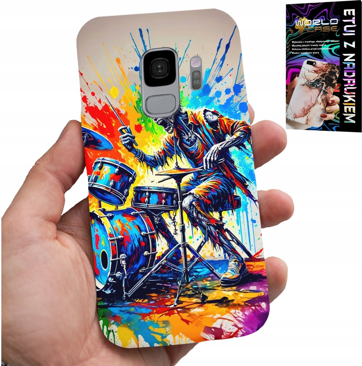 HOESJE VOOR SAMSUNG GALAXY S9 - ROCK DRUMS SKELETON COVER