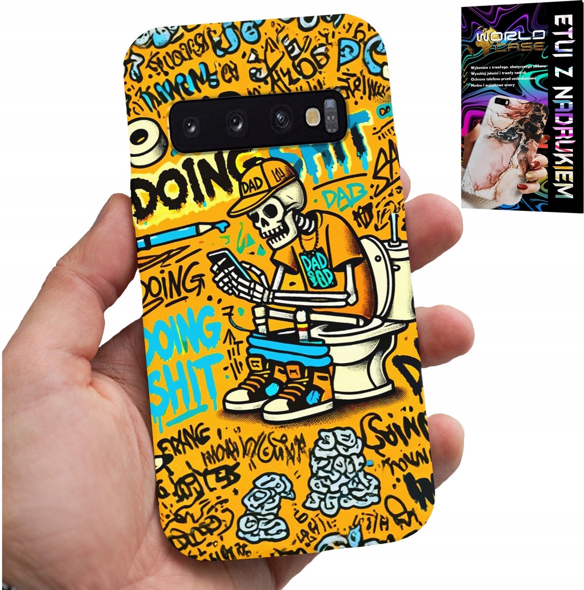 HOESJE VOOR SAMSUNG GALAXY S10 - SKELET DAT OP HET TOILET POEPT