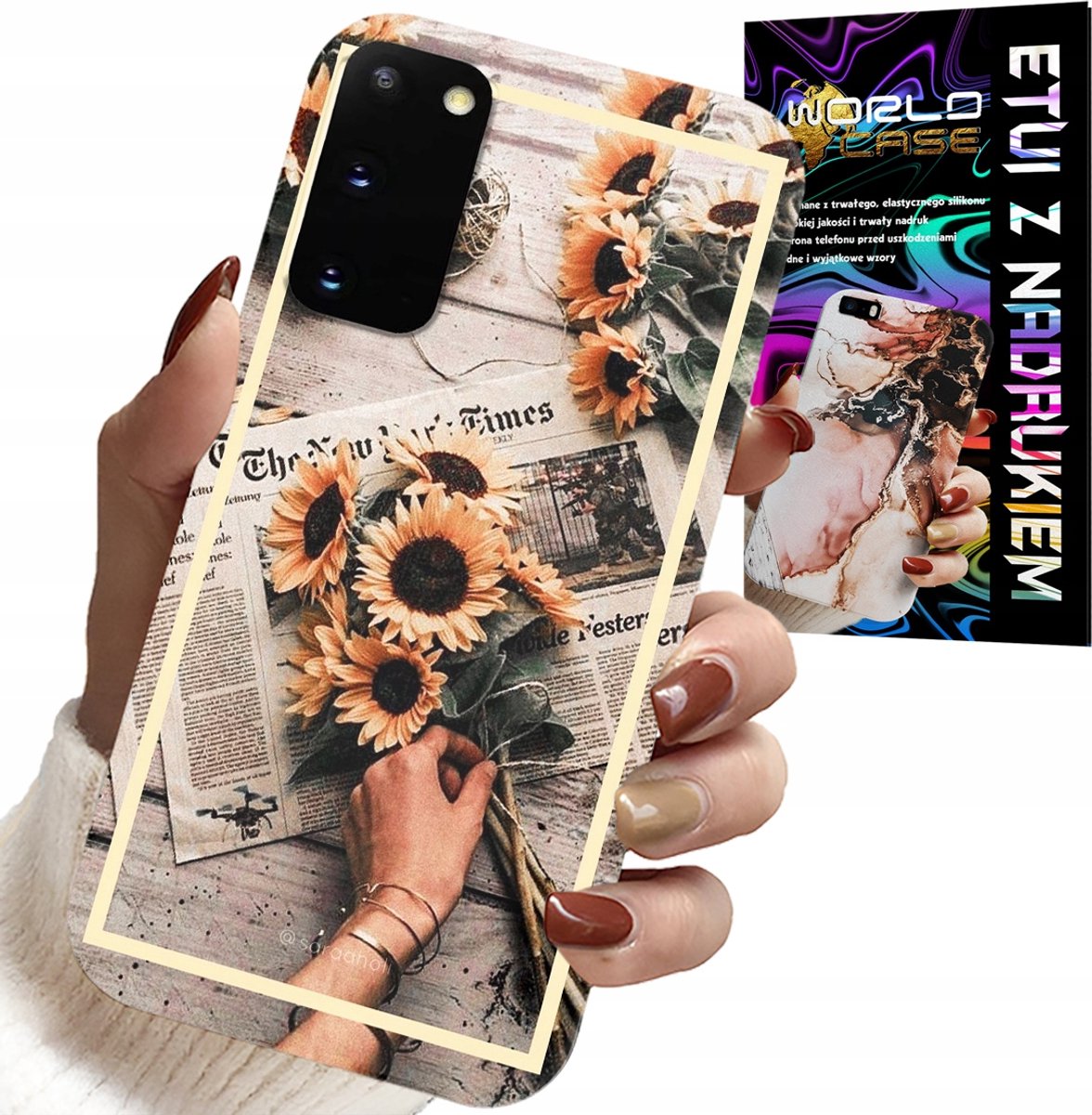 HOESJE VOOR SAMSUNG GALAXY S20 - BLOEMENPATROON MET ZONNEBLOEMEN