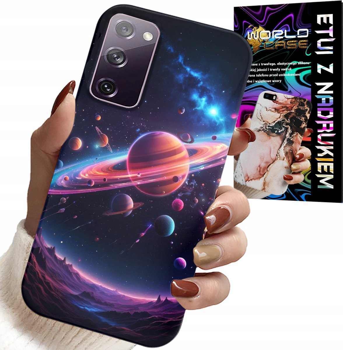 HOESJE VOOR SAMSUNG GALAXY S20 FE - ACHTERKANT MET RUIMTEPLANETEN, STERREN EN DE MELKWEG