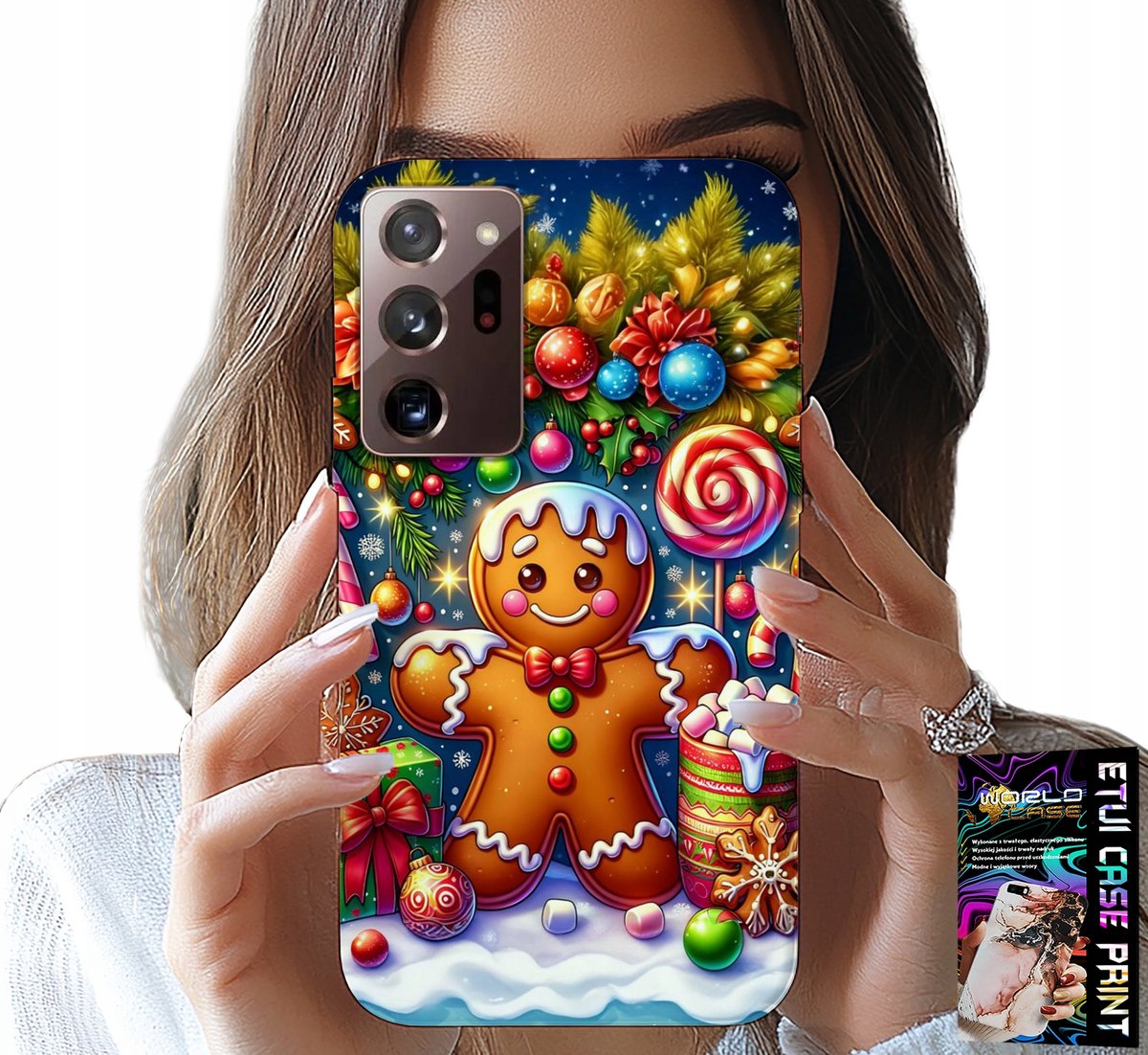 HOESJE VOOR SAMSUNG NOTE 20 ULTRA - PEPERKOEK, SNOEPJES EN KERSTPATRONEN + FOLIE