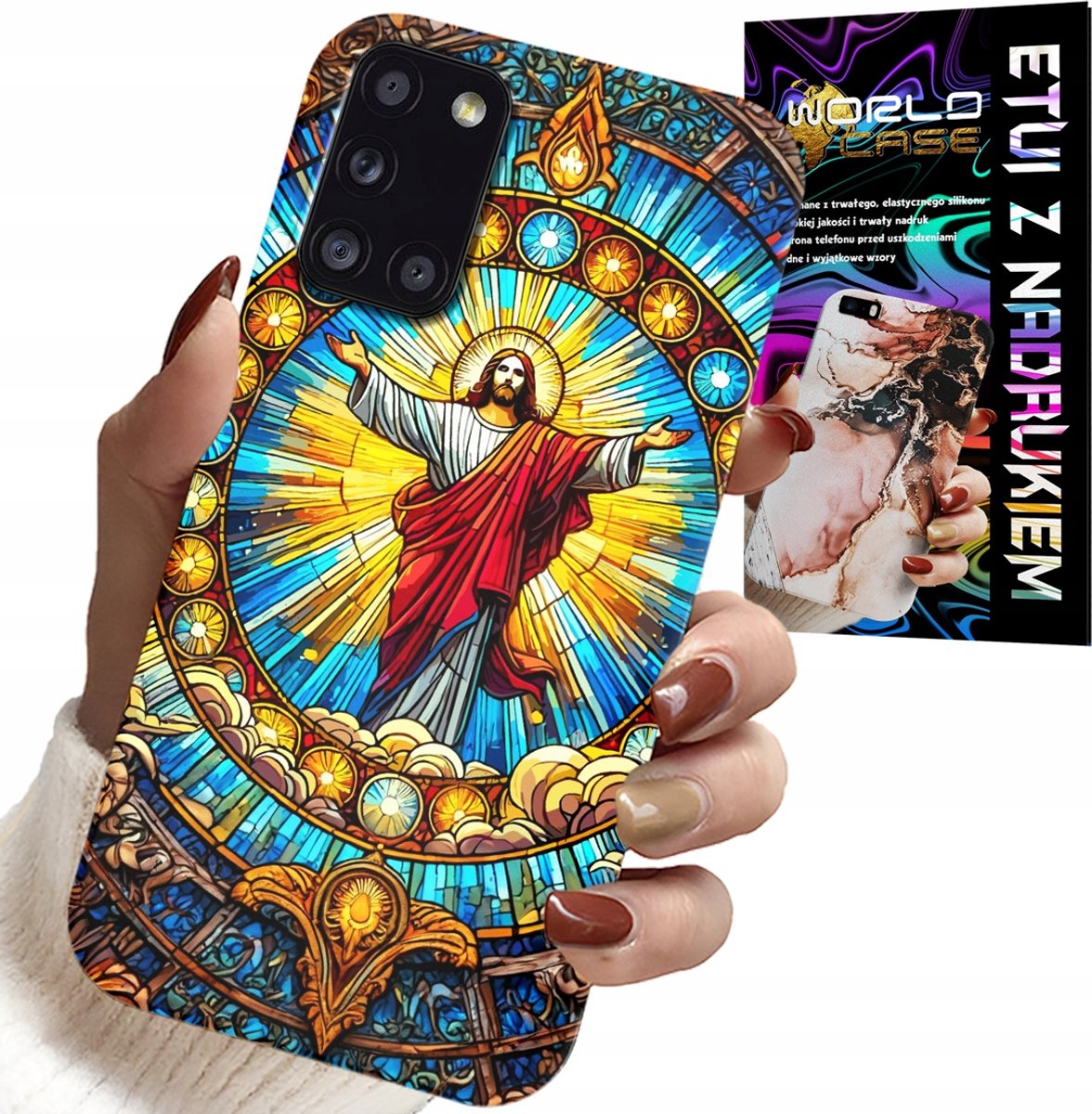 HOESJE VOOR SAMSUNG GALAXY A31 - JEZUS CHRISTENDOM RELIGIE + GLAS