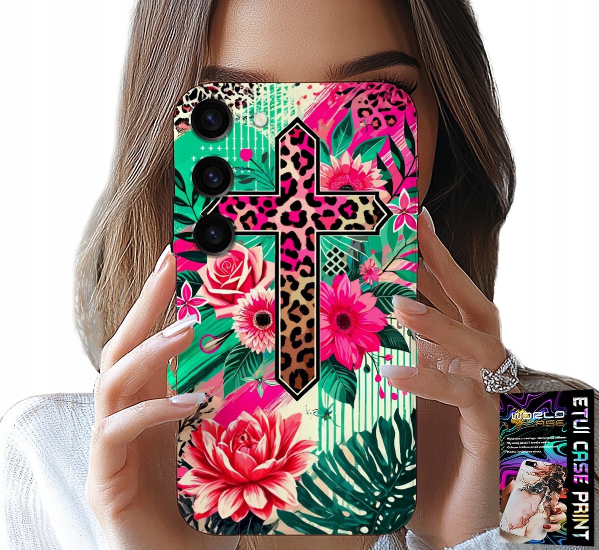 HOESJE VOOR SAMSUNG GALAXY S23 PLUS - KRUIS, ROOS, CHRISTELIJKHEID, JEZUS ACHTERKANT