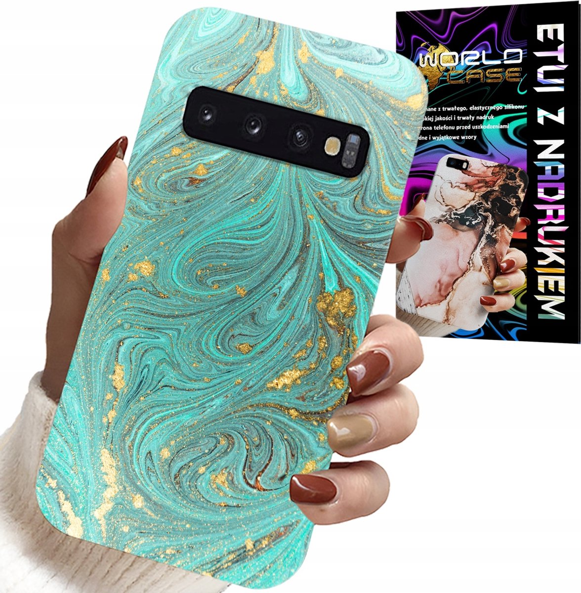 HOESJE VOOR SAMSUNG GALAXY S10 - MARMERPATROON + HYDROGELFOLIE