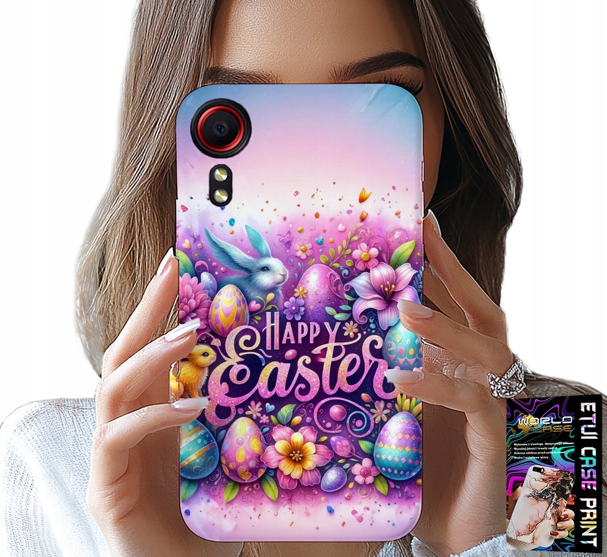 HOESJE VOOR SAMSUNG GALAXY XCOVER 5 - HAPPY EGGS, PASEN, EIEREN