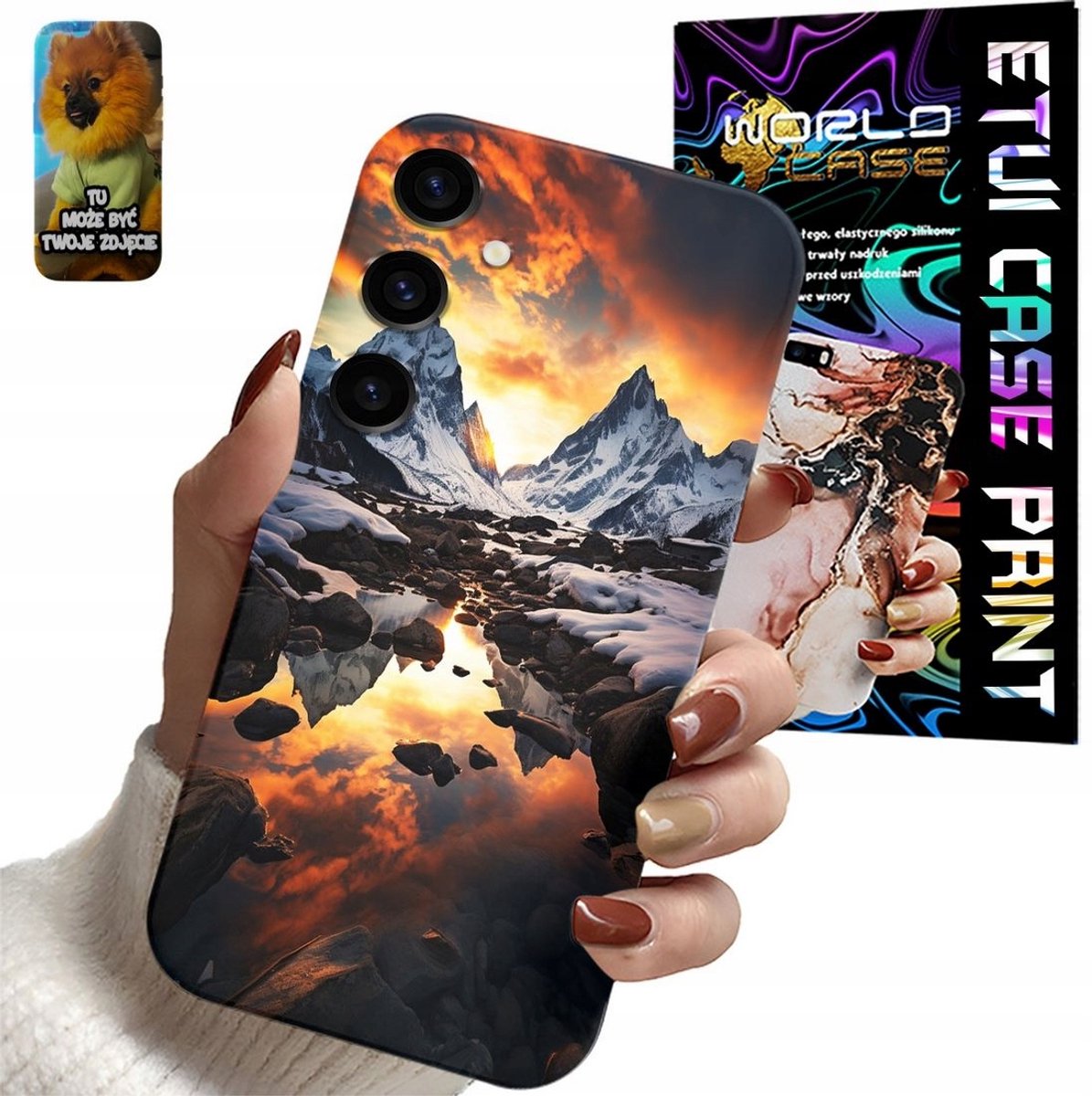 Hoesje voor Samsung Galaxy S24 FE met prachtig uitzicht op bergen, toppen en een beekje + glas