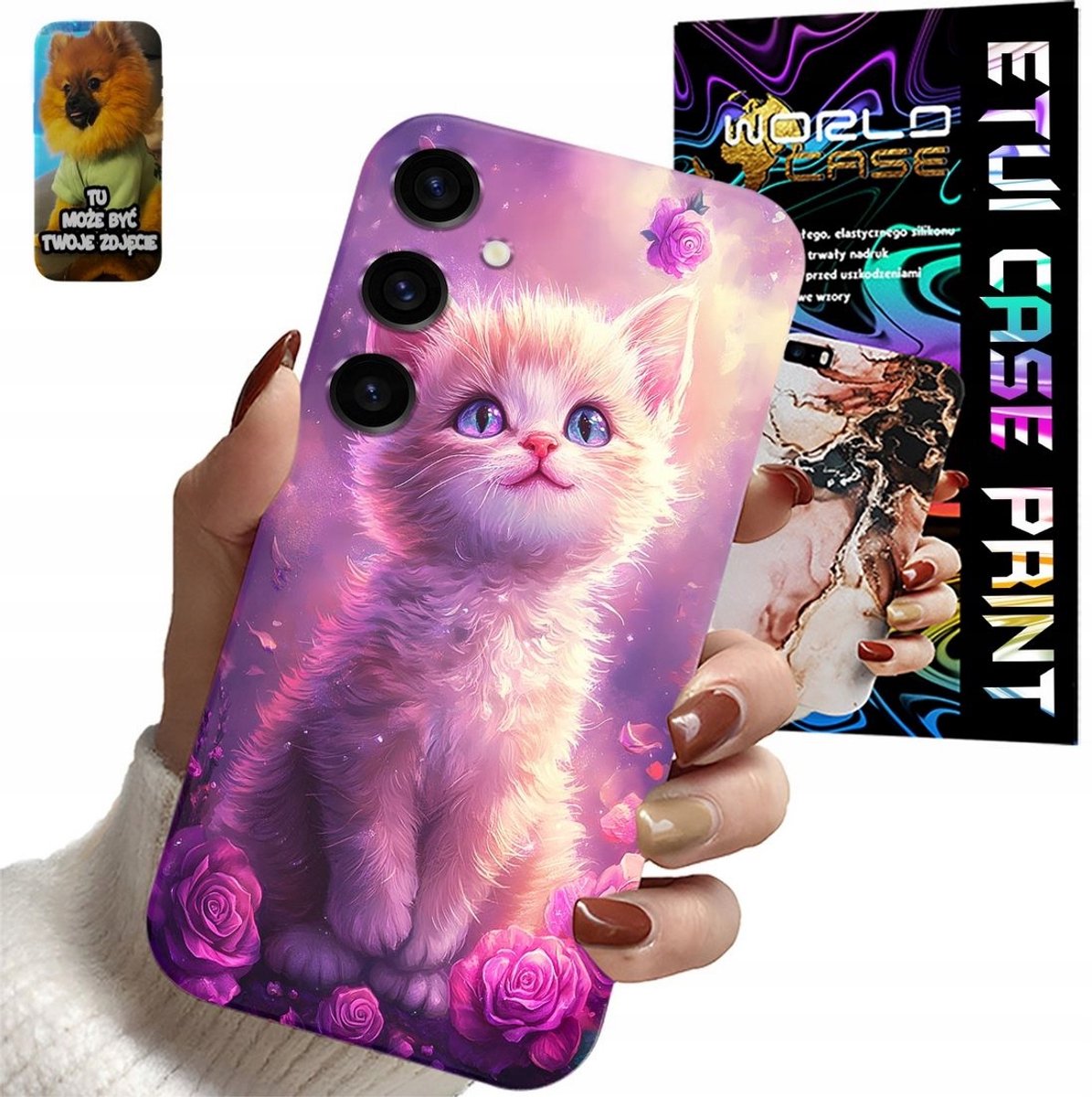 Hoesje voor Samsung Galaxy S24 met schattige kattenpatronen
