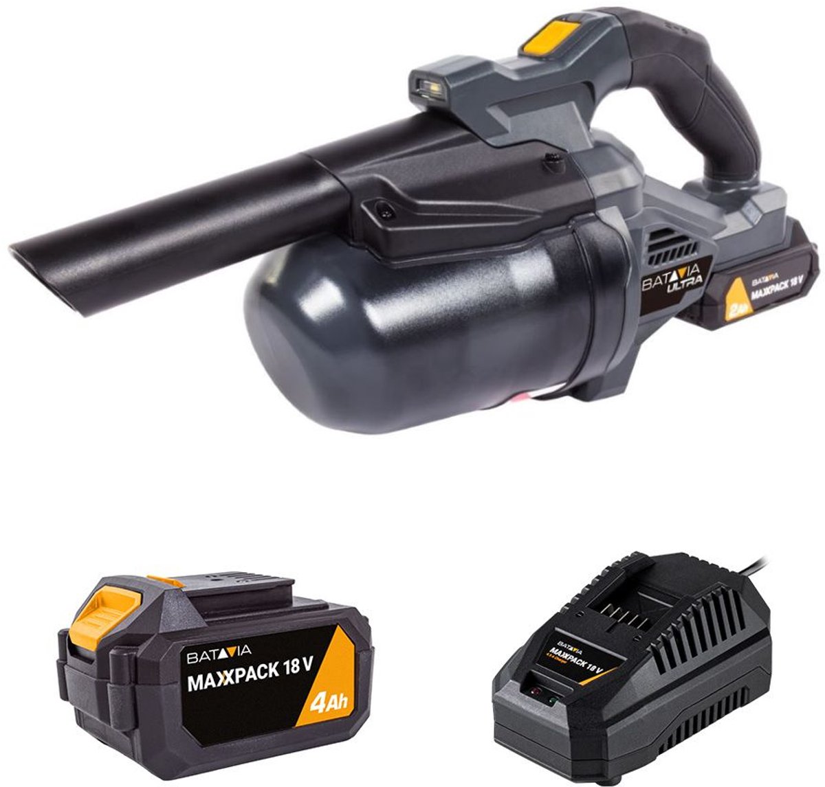Batavia 18V Brushless Accu Handstofzuiger Incl. 4.0Ah Accu & Snellader