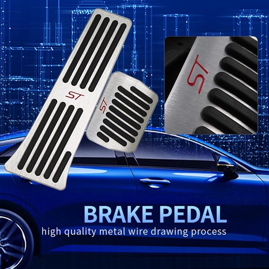 Performance Pedalen Set - Gasrem Pedaal - Auto Interieur - Antislip Rubber - 260 gram - Zilver — afbeelding 5