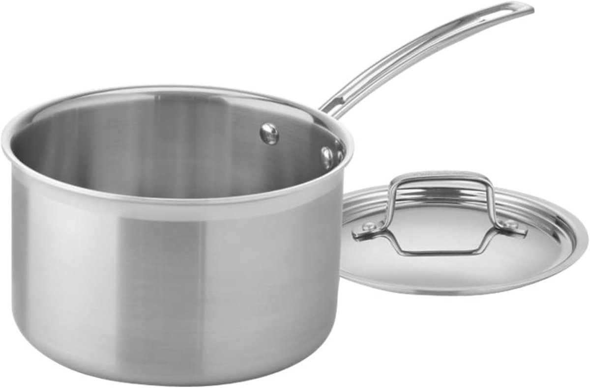 RVS Kookpan - Steelpan met deksel - Klassiek koken - Drielaagse constructie - 3.8 Liter - Zilver