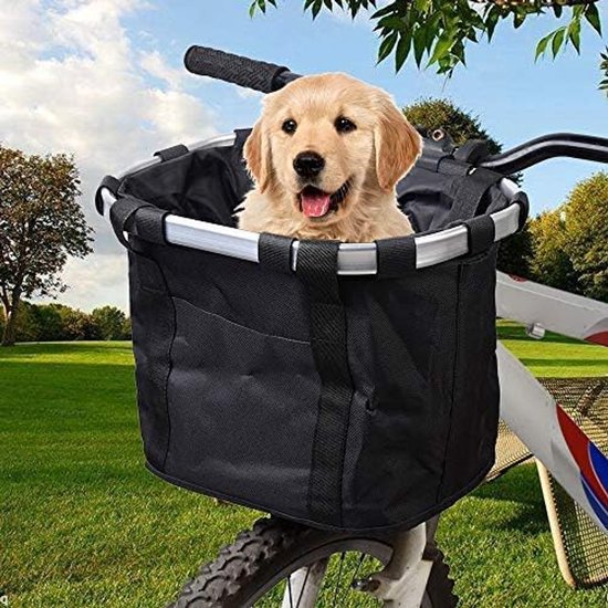 Opvouwbare Fietsmand - Hondenmand fiets voorop - Fietsmand voor Hond - Hondenmand fiets - Fietsmand - fietstas hond -Huisdiermand - hondenmand fiets - fietstas stuur -Fietsstuurmand - afneembaar - voor mountainbiken, picknicken en winkelen - Zwart van Merkloos — afbeelding 5