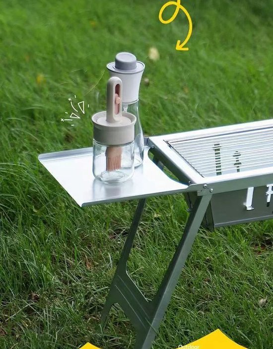 Rolu BBQ - Barbecue - Grill - Houtskool BBQ - Camping - Voor 3 Tot 5 Personen - 60 x 22 x 33 CM - Inclusief Opbergtas van Merkloos — afbeelding 2