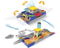 Opvouwbare Speelset - Racebaan Autoshop - Kinderspel Uren Speelplezier - 2-in-1 Functie Draagbaar - 279 x 102 x 216 cm