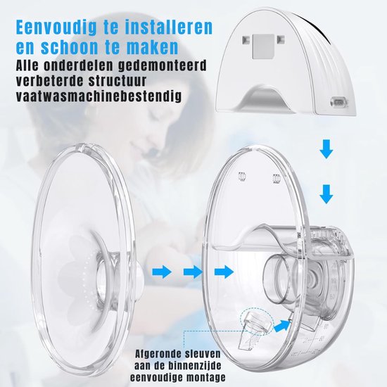 DnA® Borstkolf - Handsfree Borstkolf - Elektrische Borstkolf - Handkolf - Draadloze Borstkolf - Wit - 18cm x 14cm x 8cm van dna — afbeelding 4