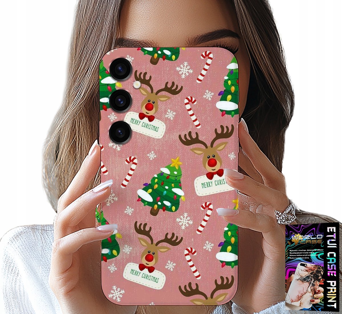 HOESJE VOOR SAMSUNG GALAXY A15 4G - KERSTRENDIEREN, KERSTBOMEN EN SNOEPPATRONEN