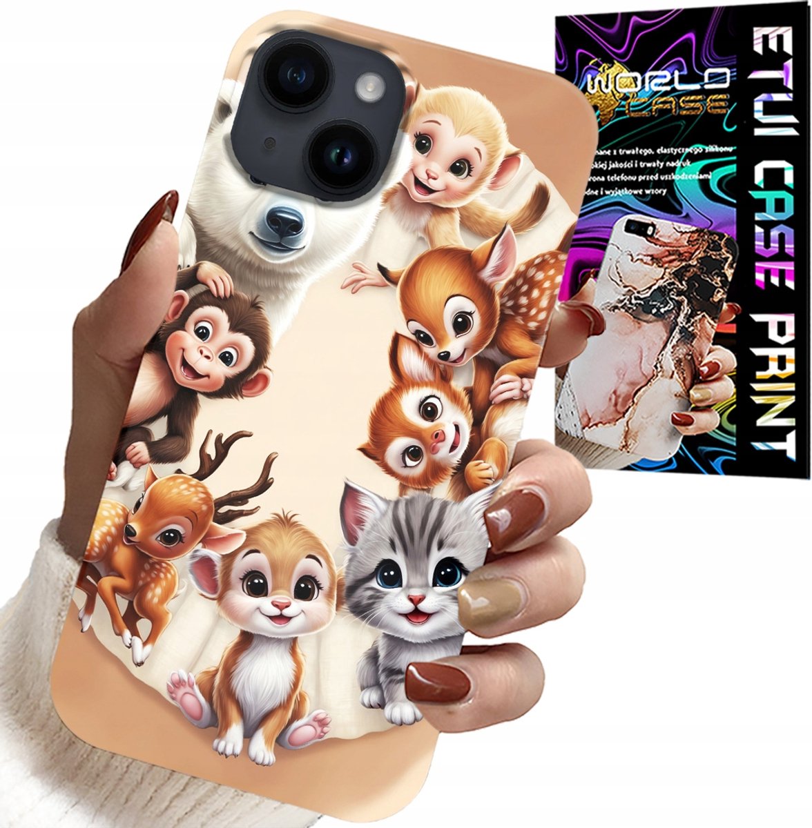 iPhone 15 hoesje - achterkant voor kinderen met bosdieren