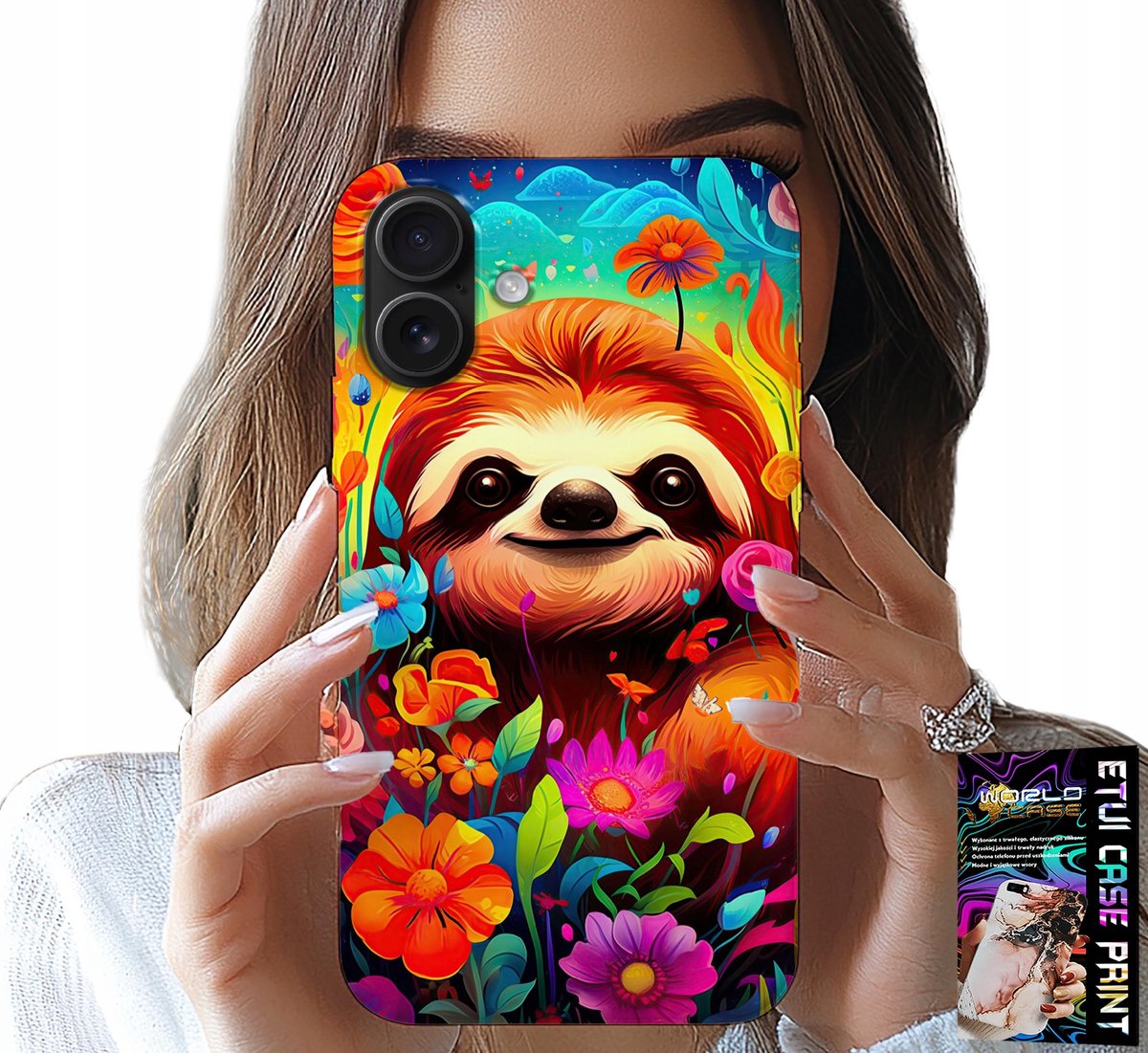 iPhone 16 hoesje - Kleurrijk koala dierenpatroon + glas