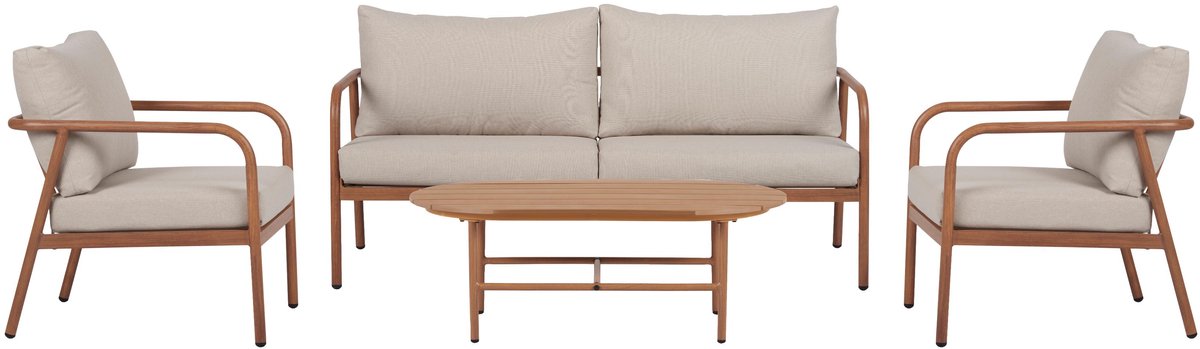 Olga sofaset met kussens naturel.