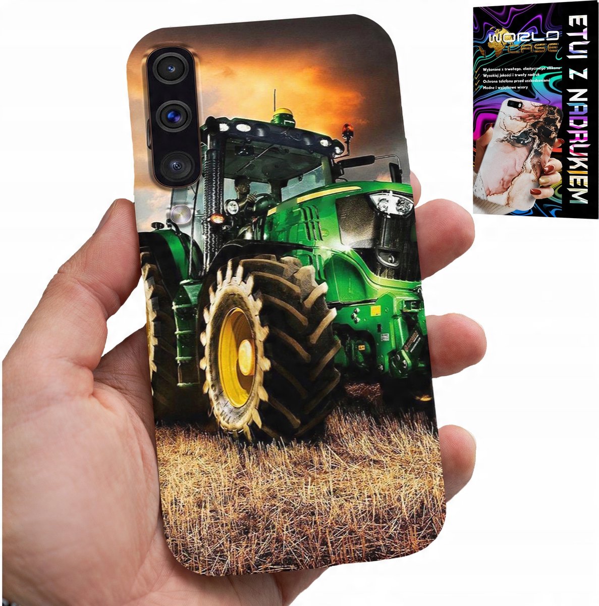 HOESJE VOOR SAMSUNG GALAXY A70 - TRACTOR FARM TRACTOR + GLAS