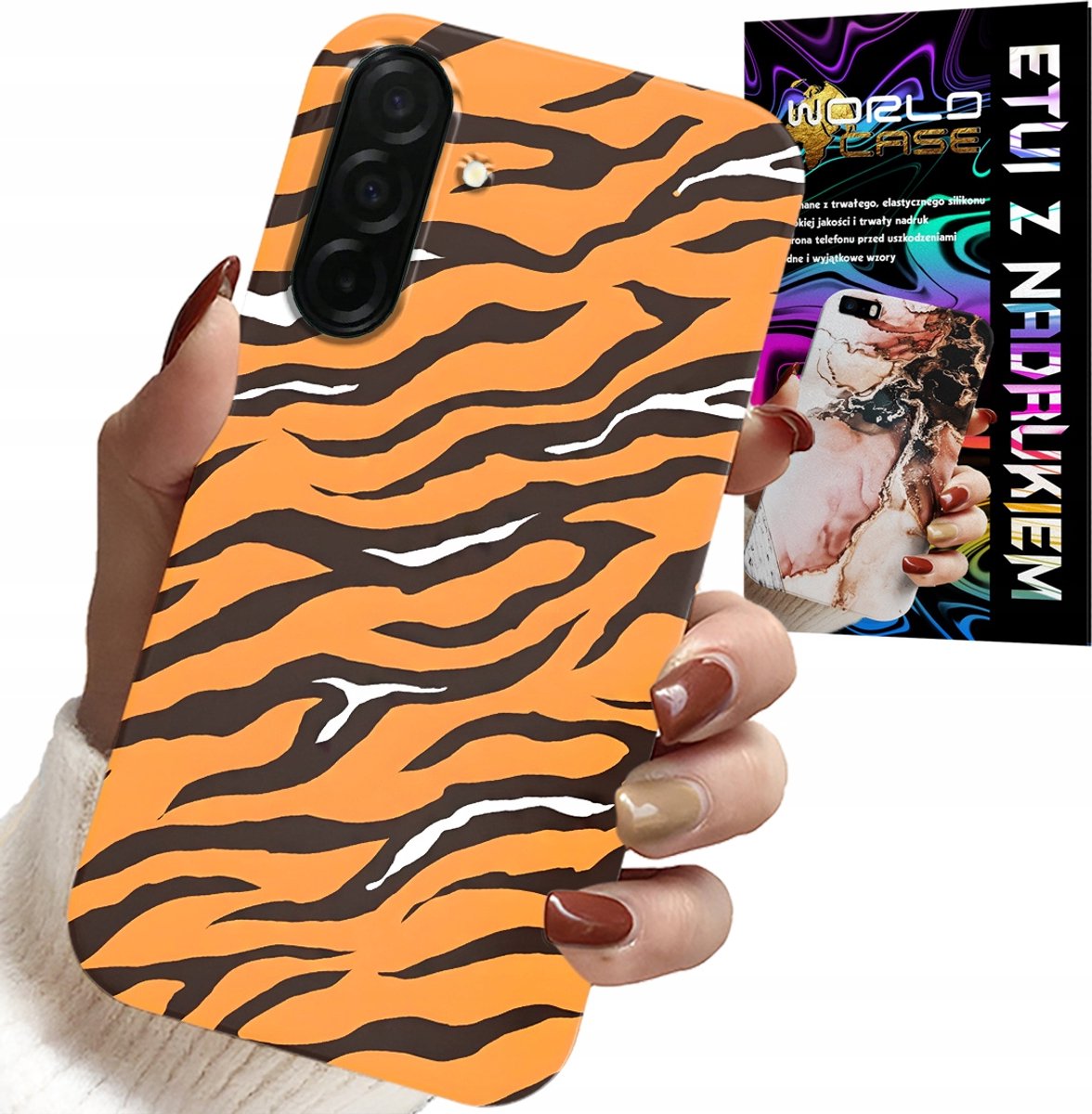 HOESJE VOOR SAMSUNG GALAXY A36 5G - ACHTERKANT MET TIJGERSTREEPJES + GLAS