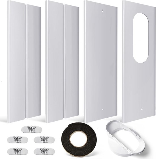 Draagbare airco raamkit universeel verstelbaar 59 inch slang wit PVC afdichting voor mobiele airconditioner