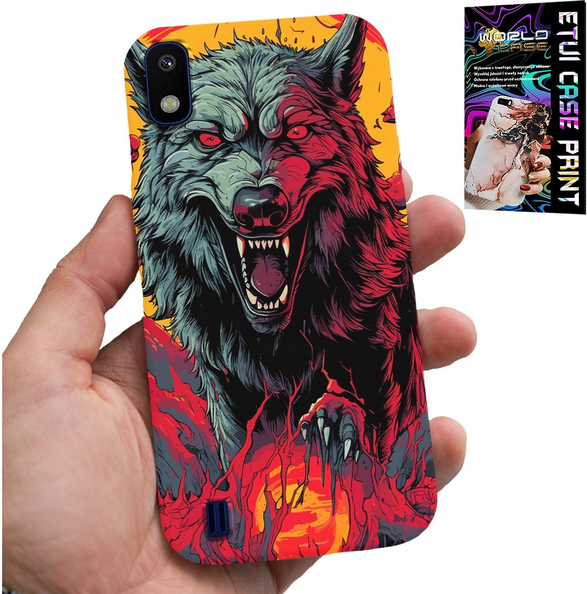 HOESJE VOOR SAMSUNG A10 - WOLF WOLVES PACK SUPER PATRONEN HOESJE + GLAS