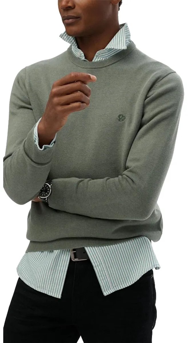 Superdry Essentials Katoenen Trui Heren Sweaters Groen