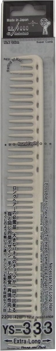 Haarkam Lange Tanden - Professionele Kam - Styling en Knippen - Speciale Tandverdeling - 22.8 Centimeter - Wit