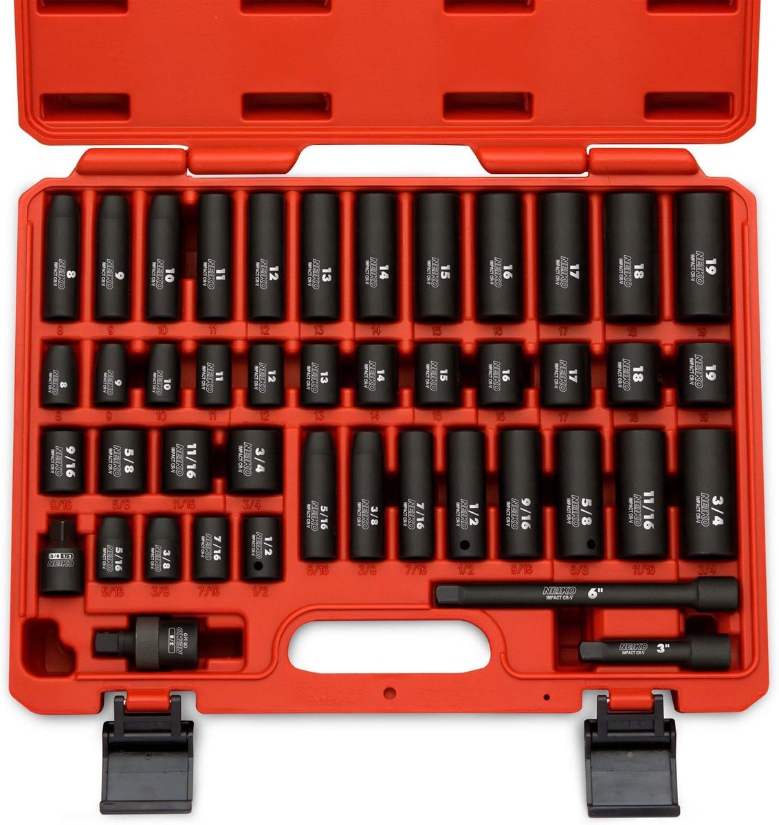 Slagmoersleutelset - Doppenset - Auto reparaties - 44 delig assortiment - 3/8 inch aandrijving