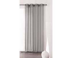 Ooggordijn Polyester - Natuurlijk Gordijn - Woonkamer Decoratie - Met Doorvoertules - 150x240 cm - Lichtgrijs