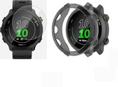 Strap-it TPU Case (Transparant-Zwart) + Screenprotector - Geschikt voor Garmin Forerunner 55 - Beschermende Hoes - Schermbeschermer - Schokbestendigheid & Duurzame Bescherming - Bundel
